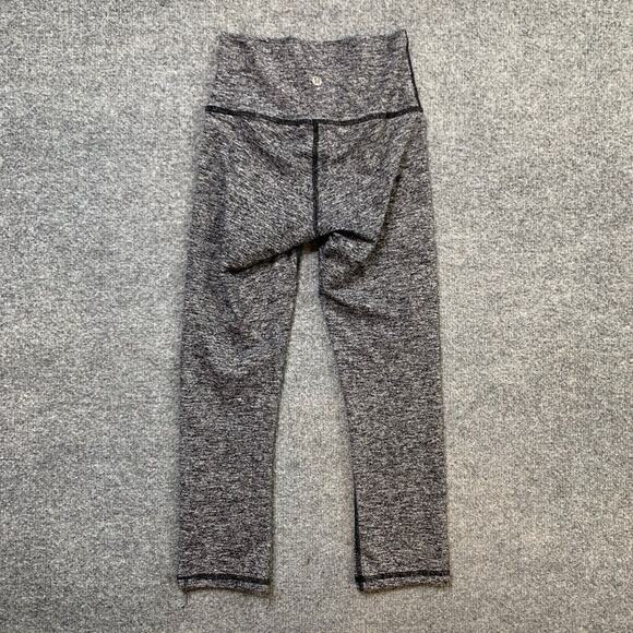 Lululemon Leggings Womens 2 Gray Heather Wunder Under High Rise Fitted Cropped - Picture 8 of 13